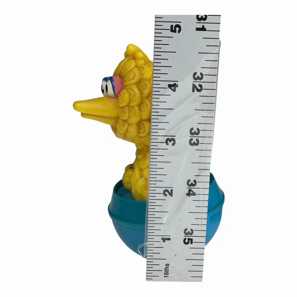 Vintage Big Bird Toys 1990 Roly Poly Figure Wobble & Big Bird Figure Holds Radar